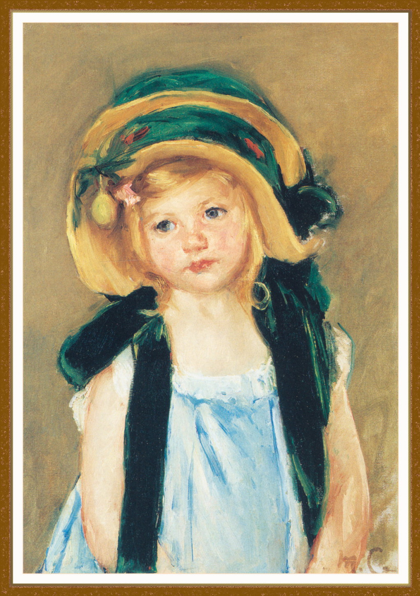 Mary Cassatt. Sara in a large green hat