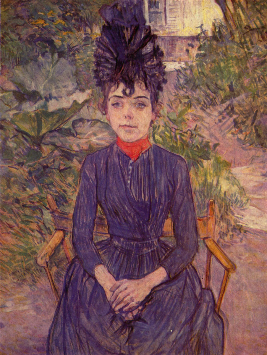Henri de Toulouse-Lautrec. Portrait of Justine die in the garden "Per fora"