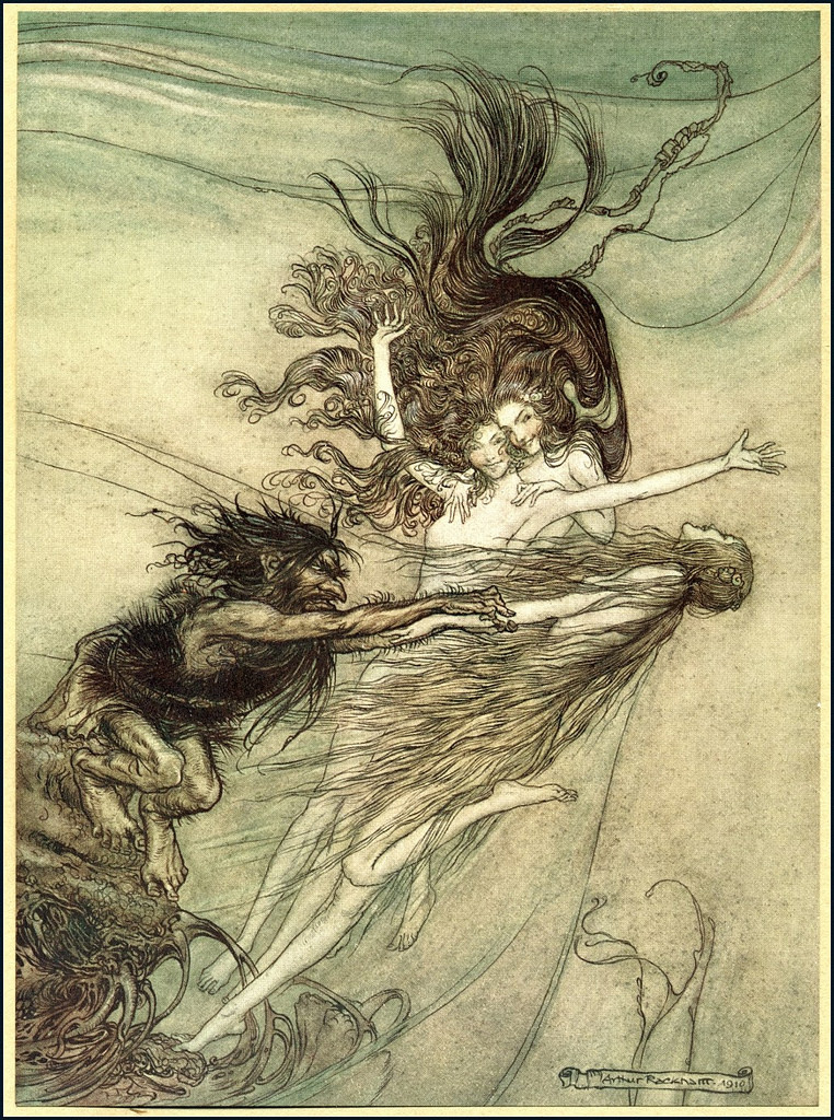 Arthur Rackham. Illustration for the book "The Ring of the Nibelungen"