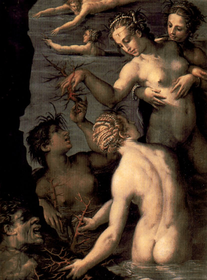 Giorgio Vasari. Perseus and Andromeda, fragment, coral, born from the blood of Medusa