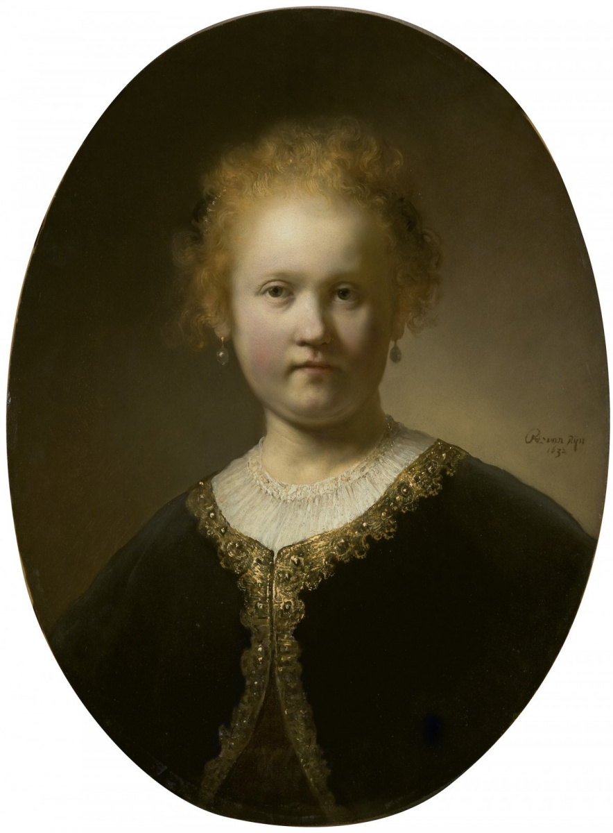 Rembrandt Harmenszoon van Rijn. La chica de la capa dorada bordada.