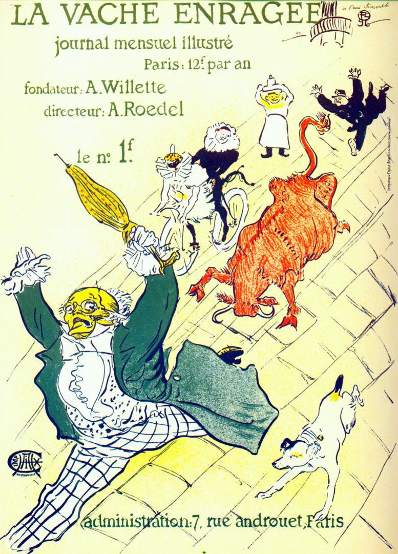 Henri de Toulouse-Lautrec. Cover of the magazine "Mad cow"