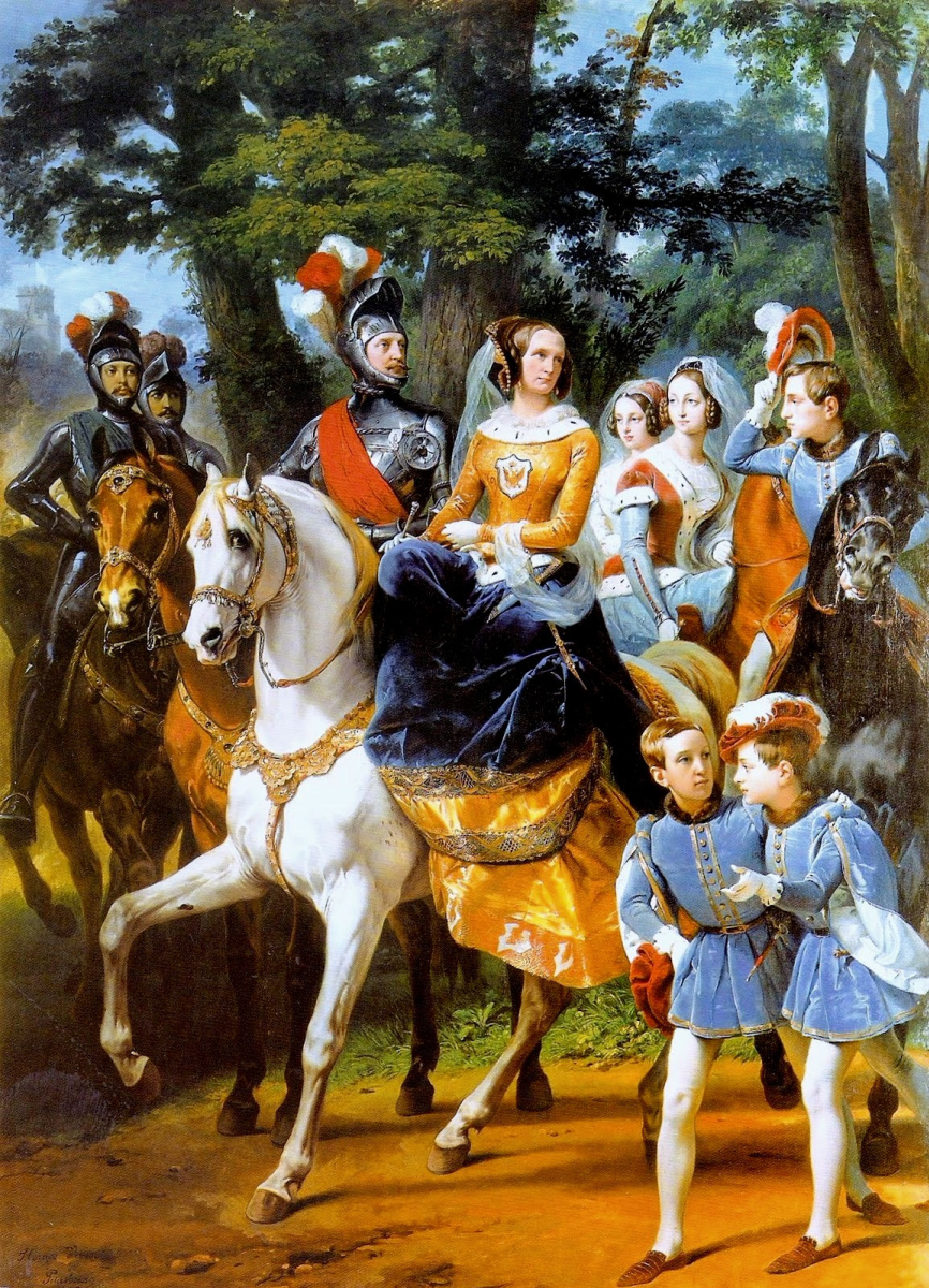 Emil-Jean-Oras Vernet. Tsarskoye Selo carousel. Family of Emperor Nicholas I in fancy dress