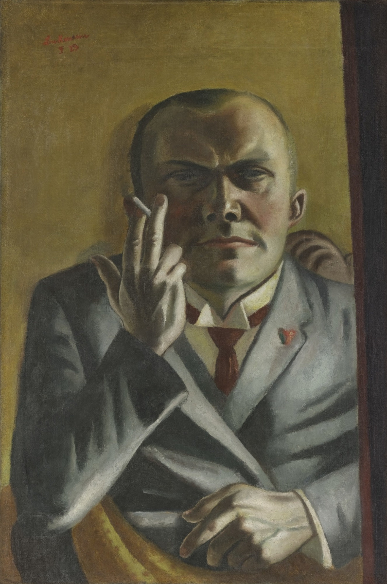 Max Beckmann. Self-portrait with a cigarette