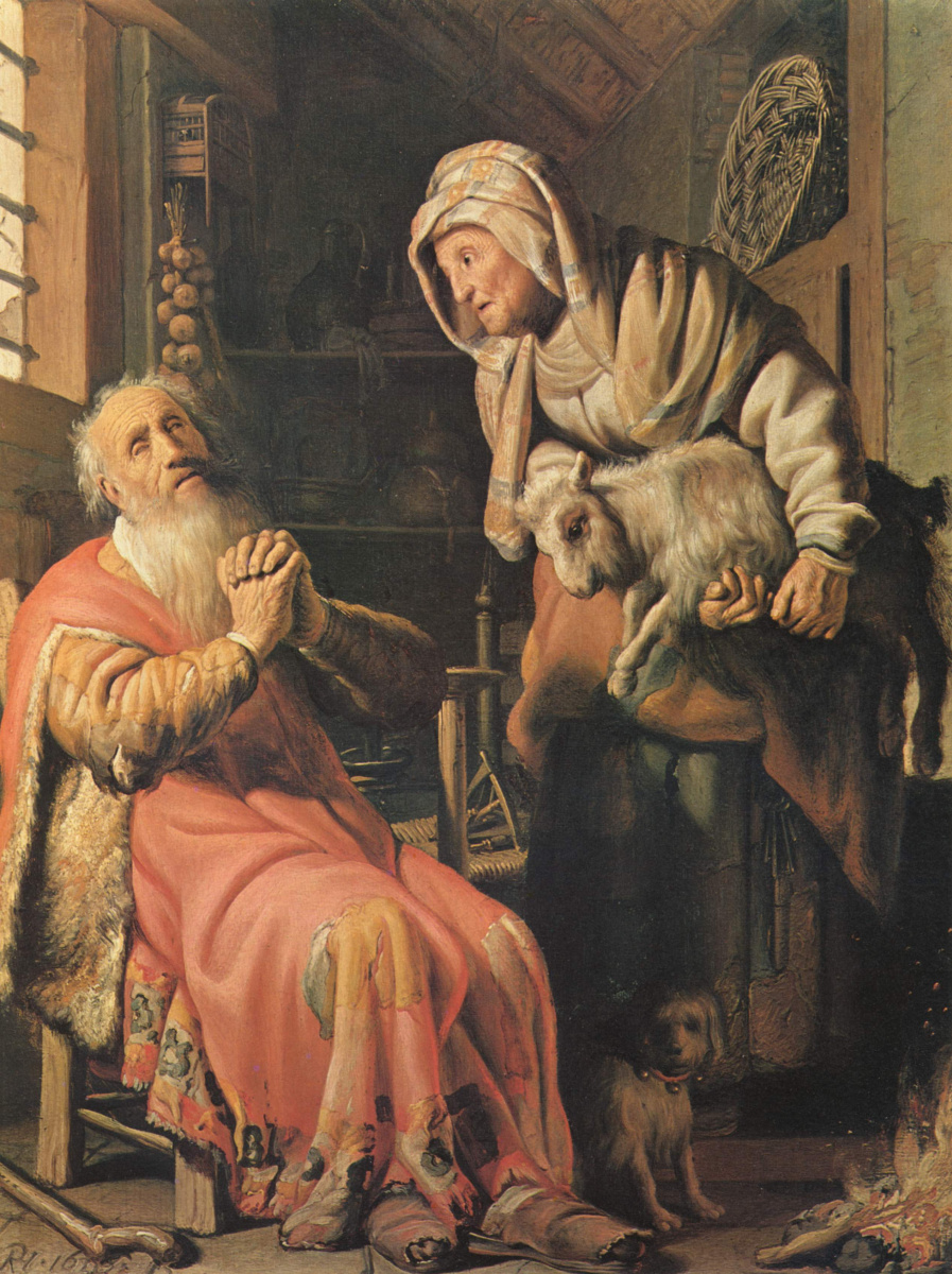 Rembrandt Harmenszoon van Rijn. Tobit, suspecting his wife of stealing