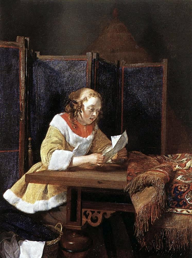 Girl reading a letter