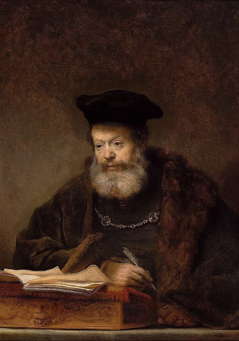 Rembrandt Harmenszoon van Rijn. Scientifique au bureau