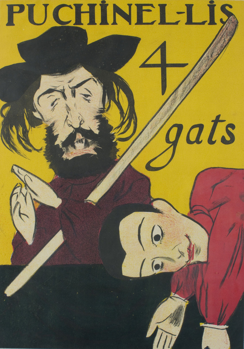 Ramon Casas i Carbó. Poster "Puchinel lis". Puppet Theater "4 cats"