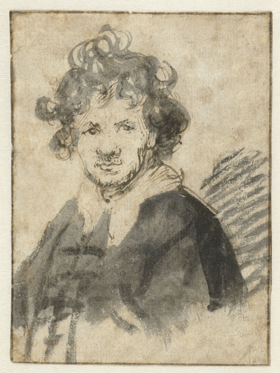 Rembrandt Harmenszoon van Rijn. Self portrait with tousled hair