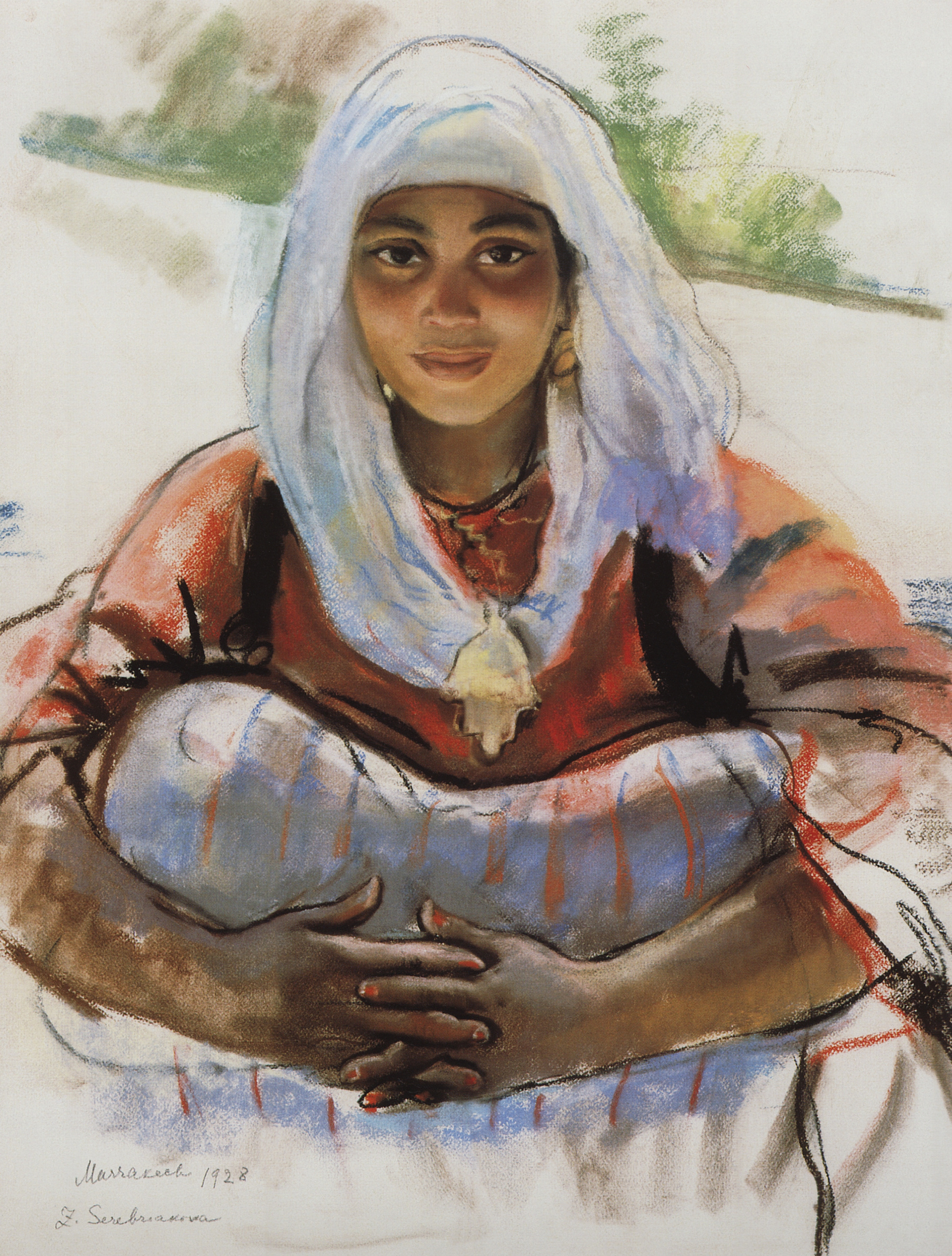 Lit by the Sun, 1928, 46×61 cm by Zinaida Serebriakova: History