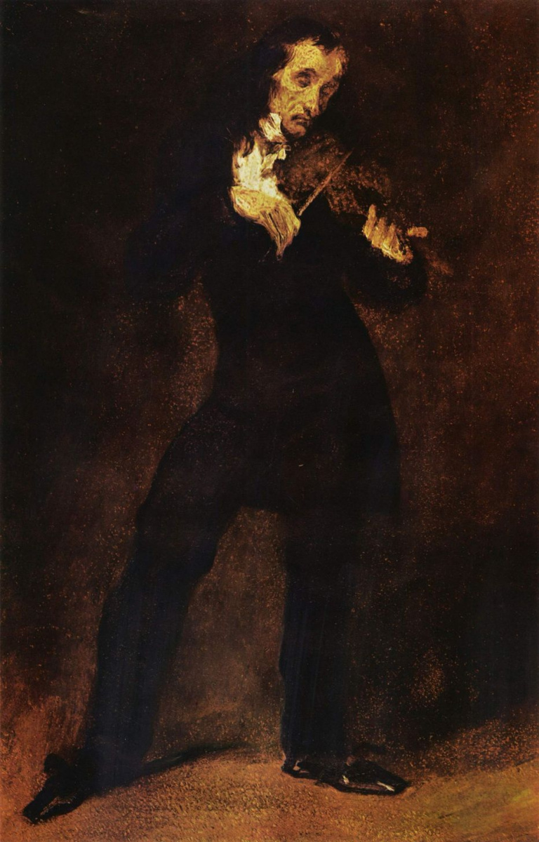 Eugene Delacroix. Portrait Of Paganini