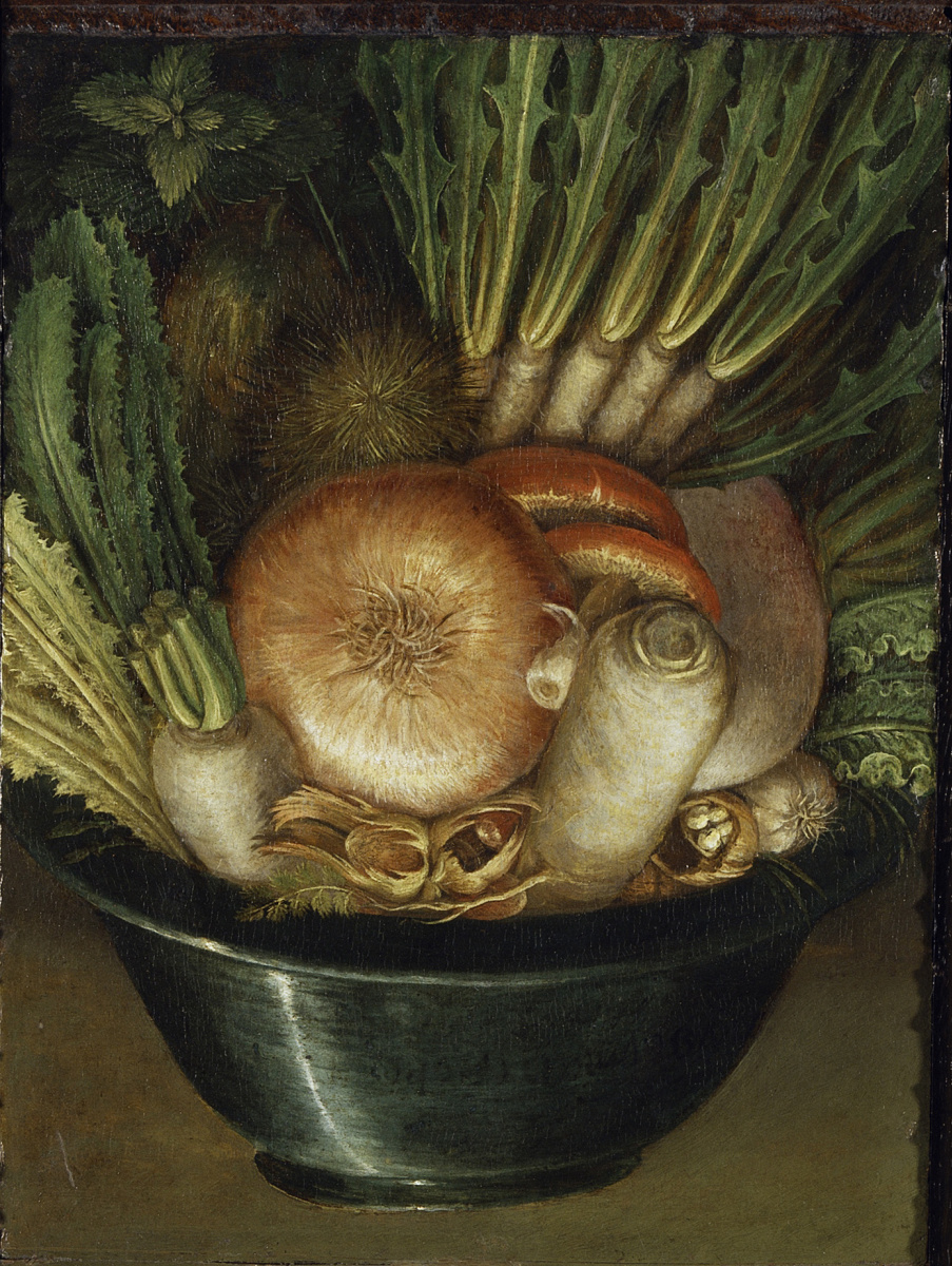 Giuseppe Arcimboldo. Still life with onions and vegetables (gardener)