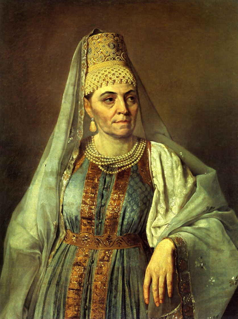 Alexey Gavrilovich Venetsianov. Portrait of M. A. Venetsianova in Russian costume