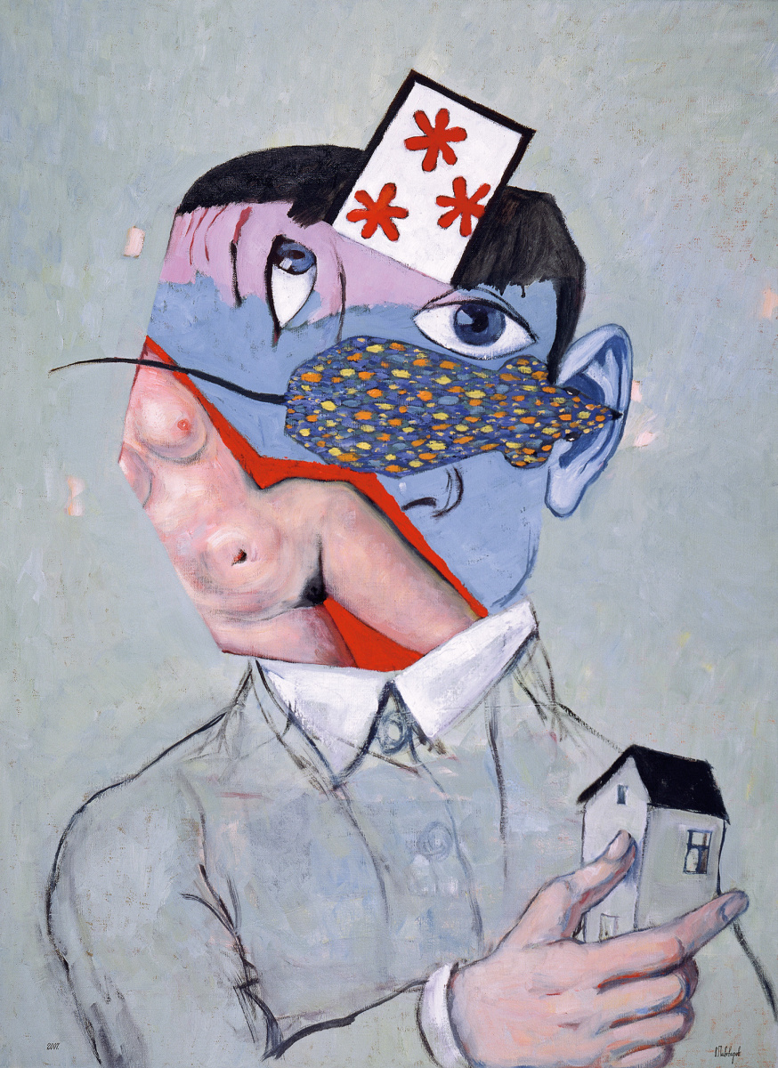 Victor Dmitrievich Pivovarov. Self portrait. Cycle "Grotesque"