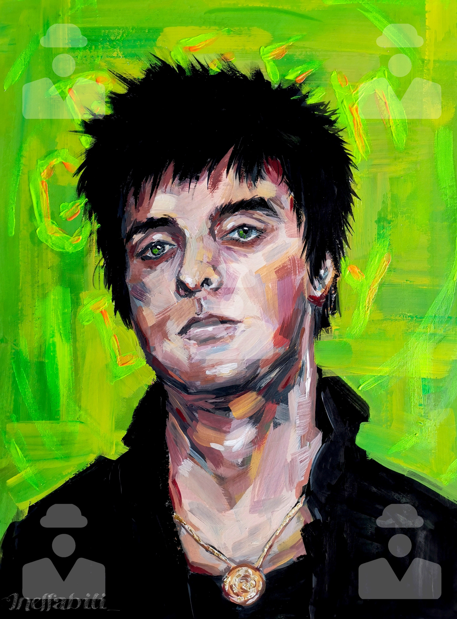 Инна Карпунина - Билли Джо Армстронг/Billie Joe Armstrong, 2020, 30×42 см:  Описание произведения | Артхив