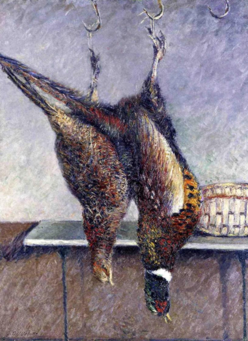 Gustave Caillebotte. Two hanging pheasants