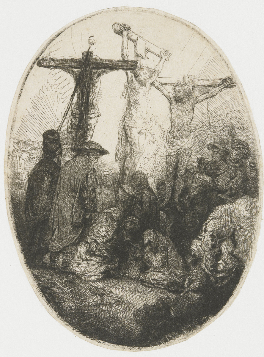 Rembrandt Harmenszoon van Rijn. Christ on the cross between two thieves