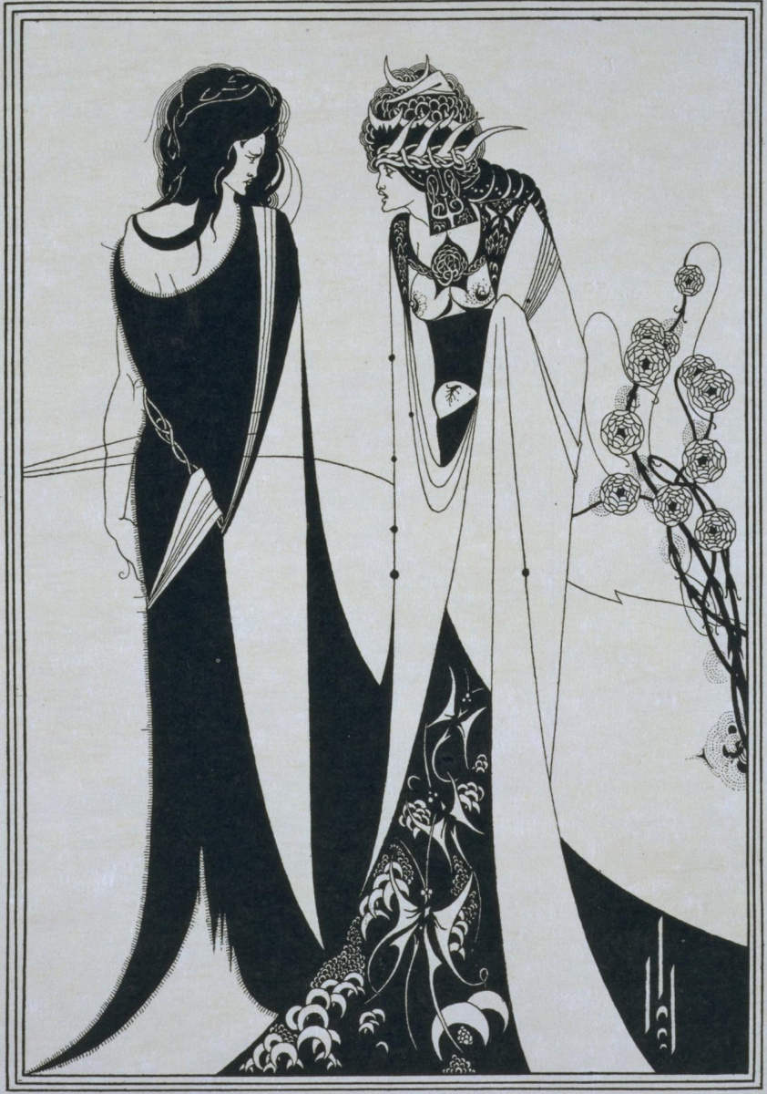 奥布里·比兹利（Aubrey Beardsley）. Iokanaan and Salome