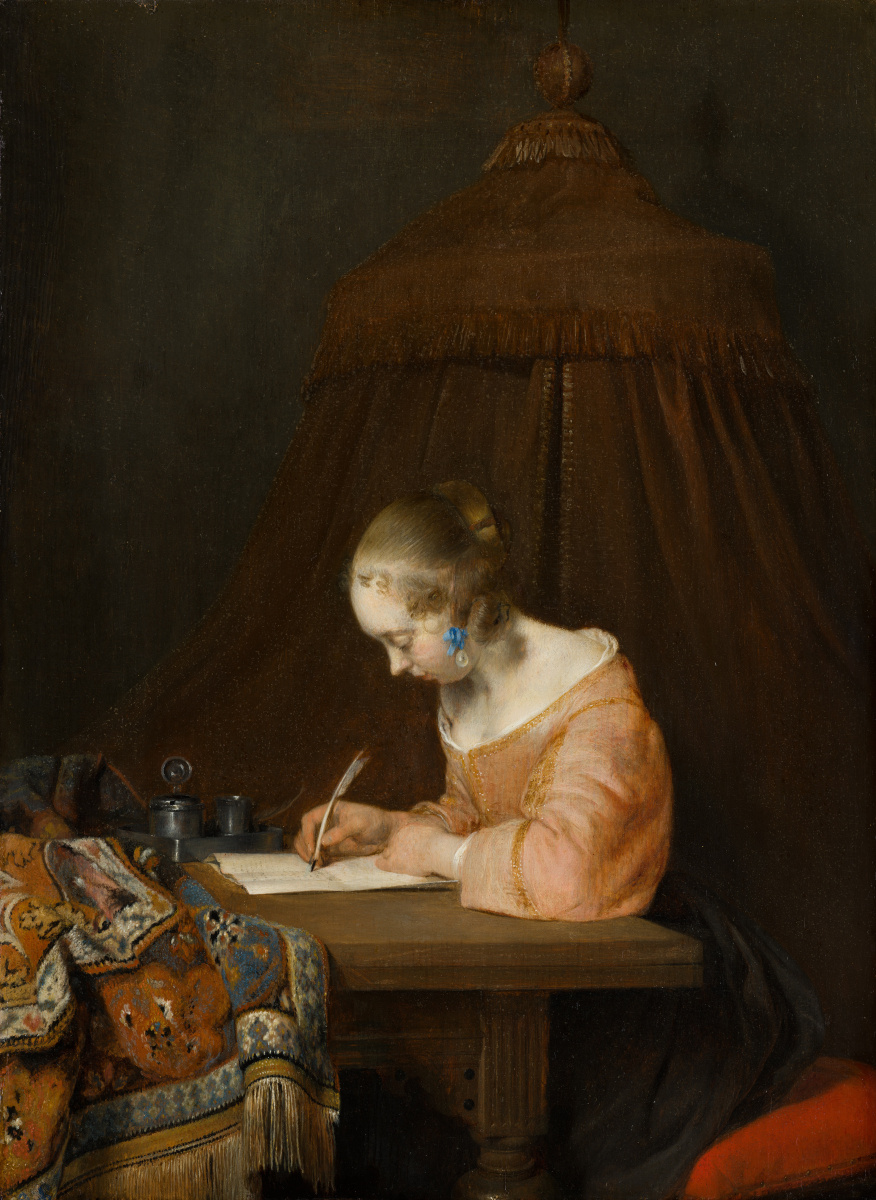 Gerard Terborch (ter Borch). Woman writing a letter