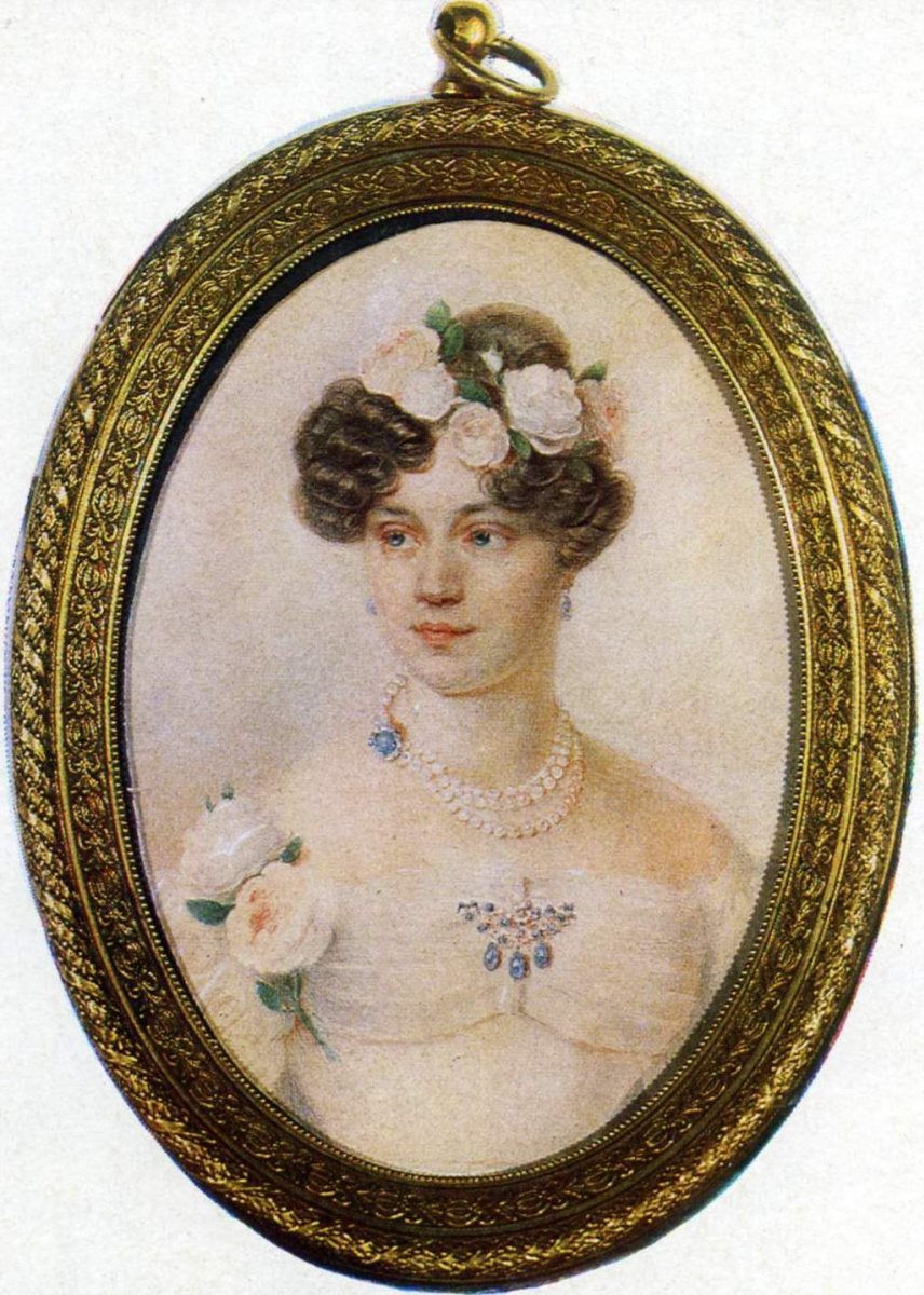 Petr Fedorovich Sokolov. E.G.的肖像Chertkova。 1820