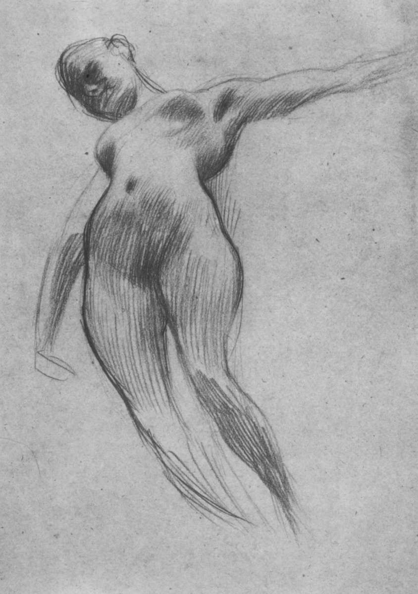 Gustav Klimt. Floating Nude (Sketch for "Medicine")