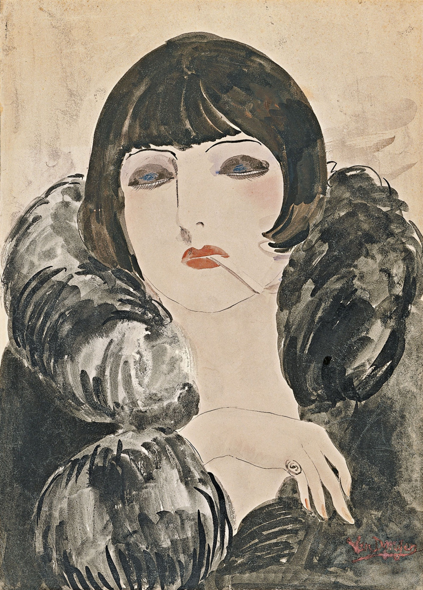 Kees Van Dongen. Portrait of a woman with cigarette (Kiki de Montparnasse)