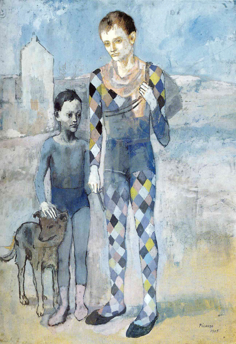 Pablo Picasso. Two acrobats with a dog