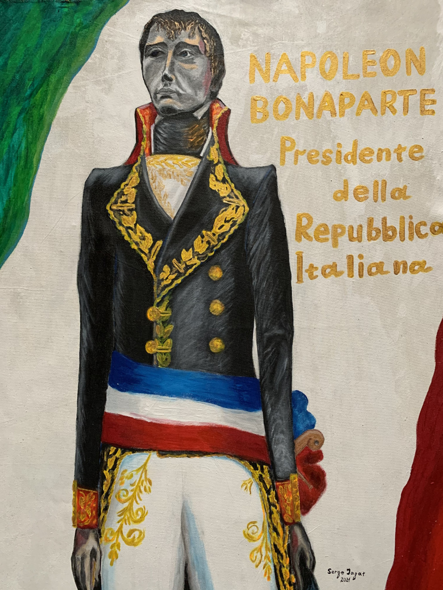 Portrait of the first President of the Italian Republic Napoleon Bonaparte