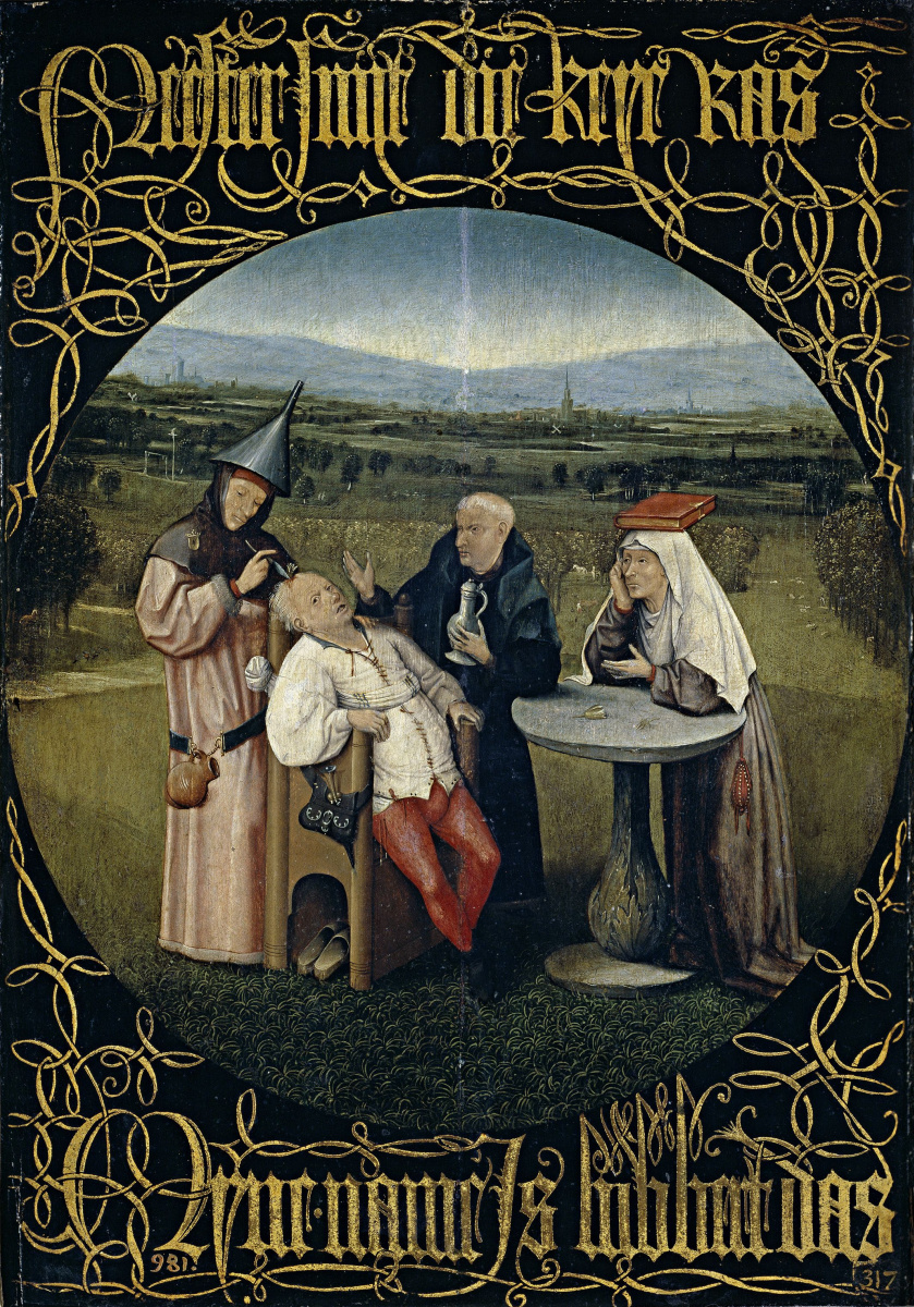 Hieronymus Bosch. The extraction of the stone of folly