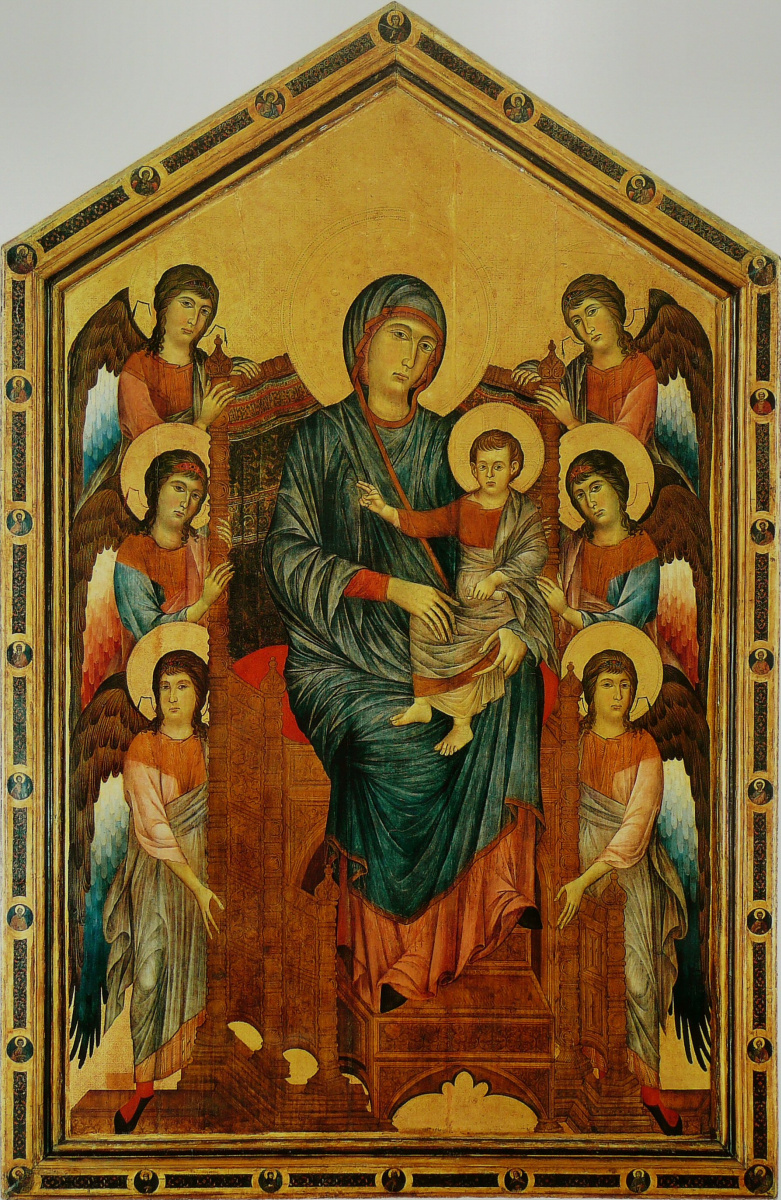 Cimabue (Chenny di Pepo). Madonna enthroned with angels (Maesta)
