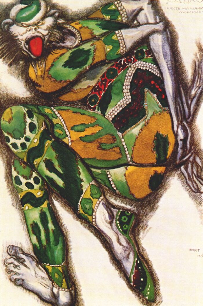 Lev (Leon) Bakst. Green Monster. Costume design for the opera "Sadko"