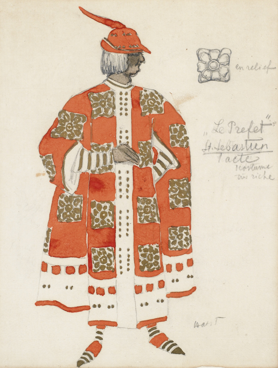 Lev (Leon) Bakst. Costume design for the ballet "the Martyrdom of Saint Sebastian"