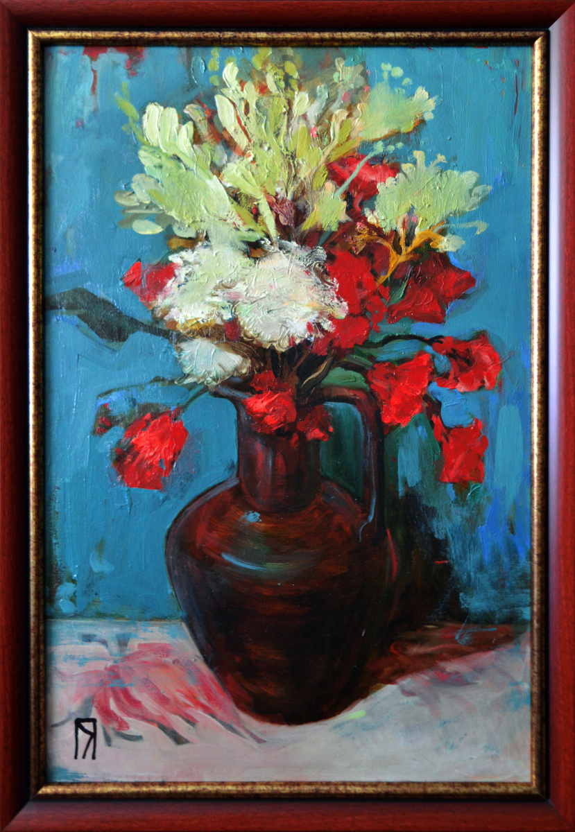 Yana Stepanovna Gudzan. "Bodegón con flores"