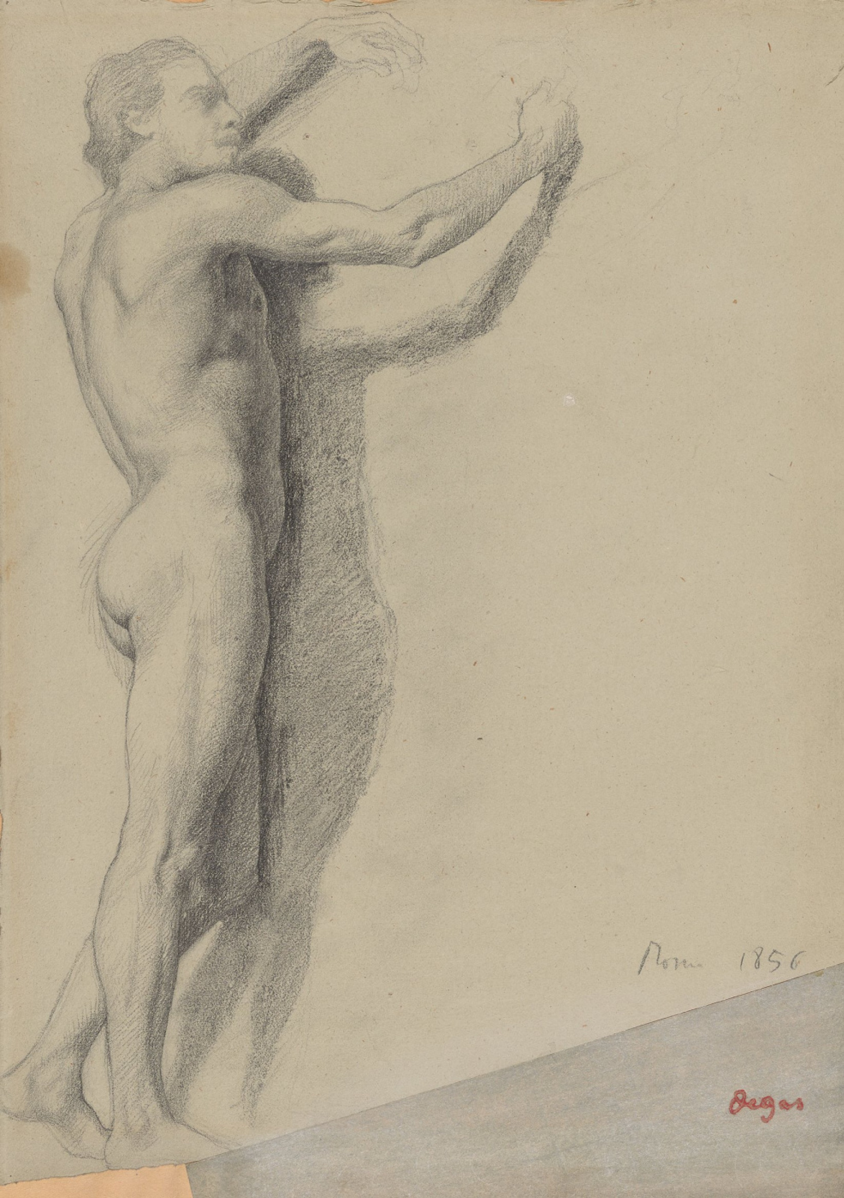 Buy digital version: A naked man. Sketch by Edgar Degas, New York City |  Arthive