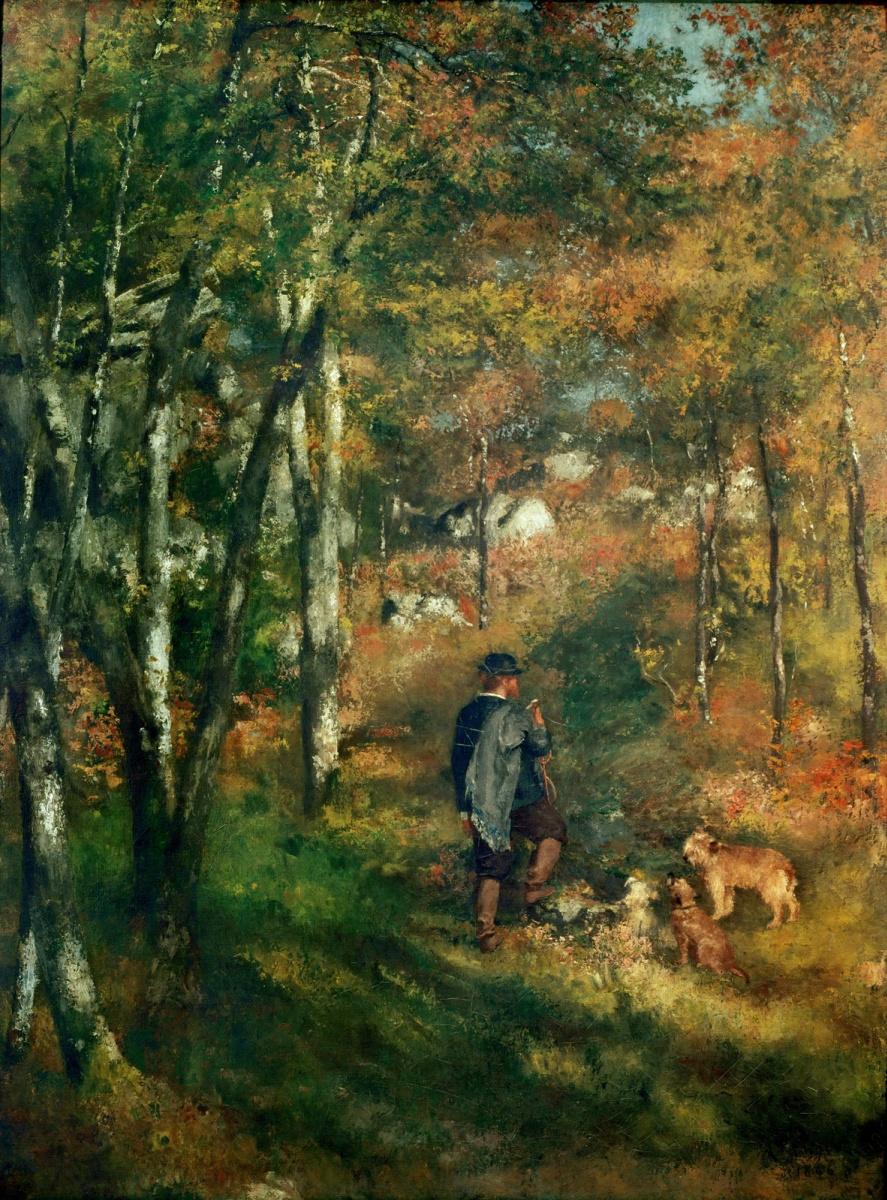 Pierre-Auguste Renoir. Artist Jules le Coeur in the Forest of Fontainebleau