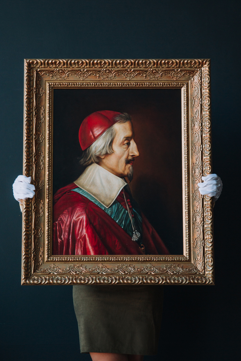 Copy of the picture "Portrait of Cardinal Richelieu", 2018 (original is thin. Philippe de Champagne, 1642)