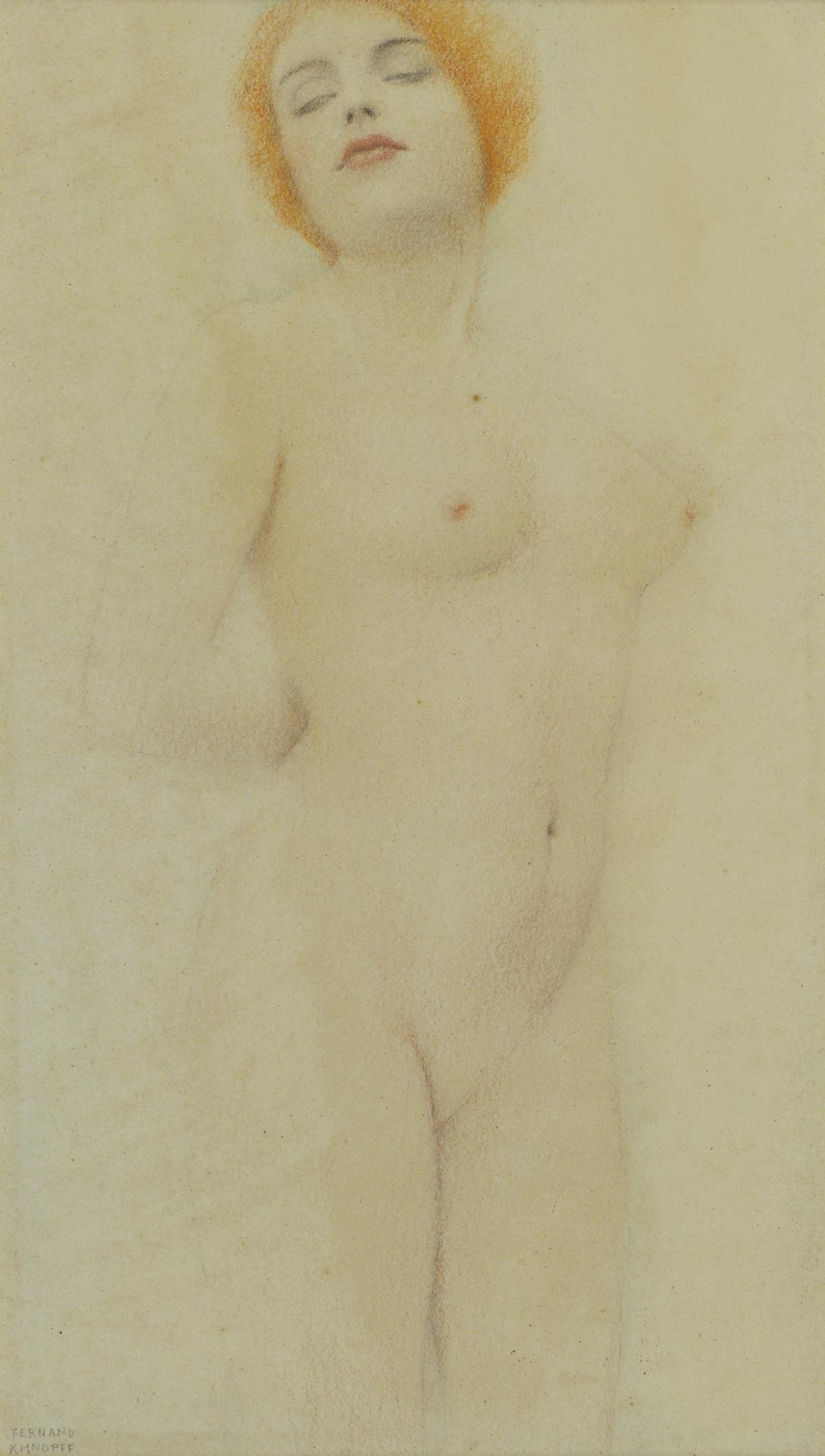 Fernand Knopf. Standing nude