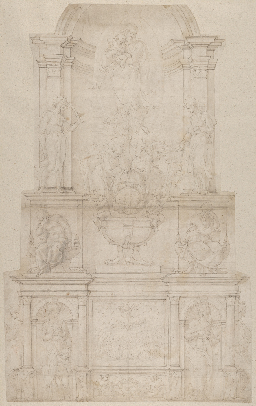 Michelangelo Buonarroti. Sketch for the tomb of Pope Julius II