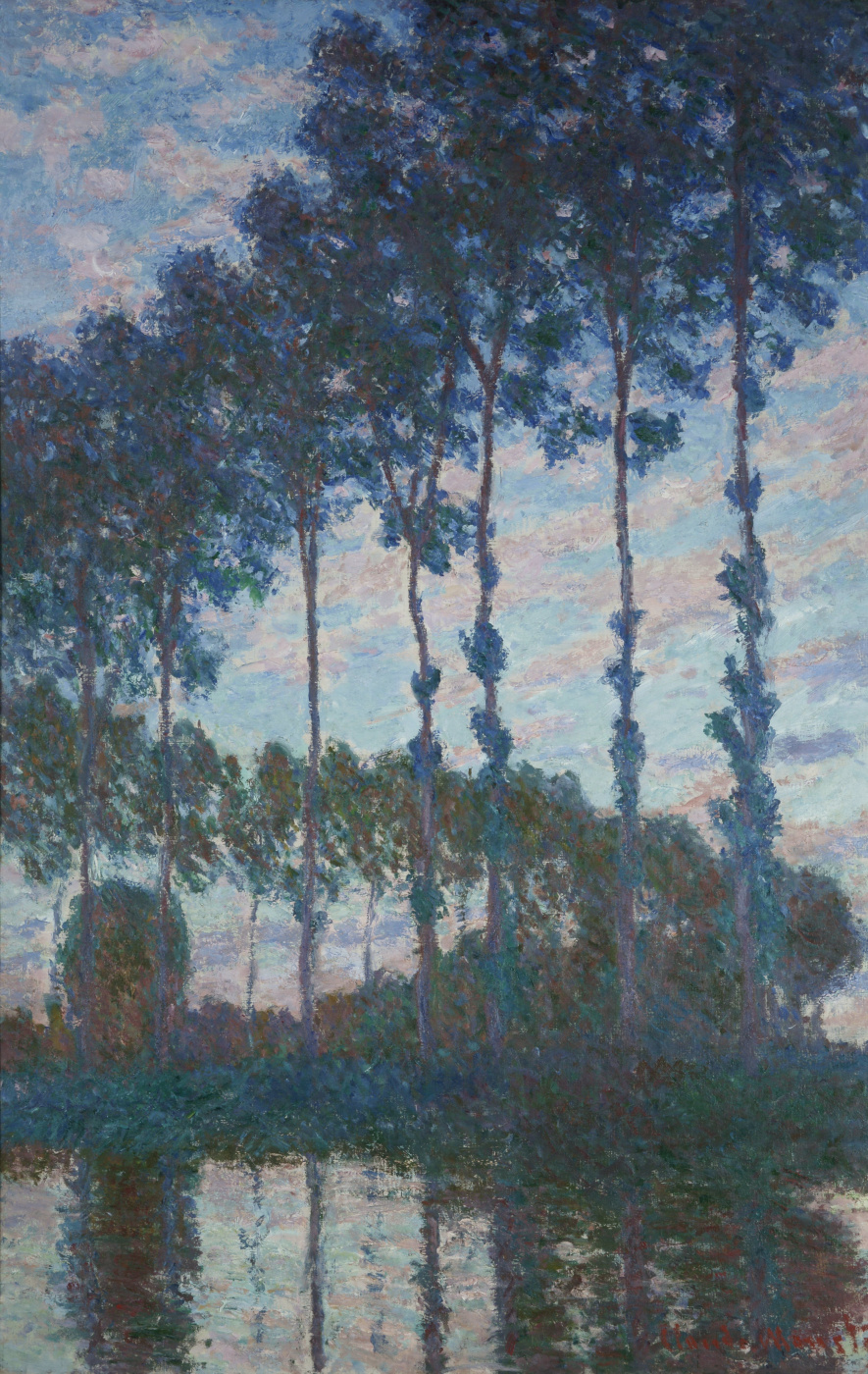 Claude Monet. Poplars along Apte evening