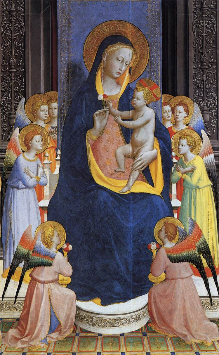 Madonna and Child surrounded by eight angels. Altar of Saint Dominic in Fiesole