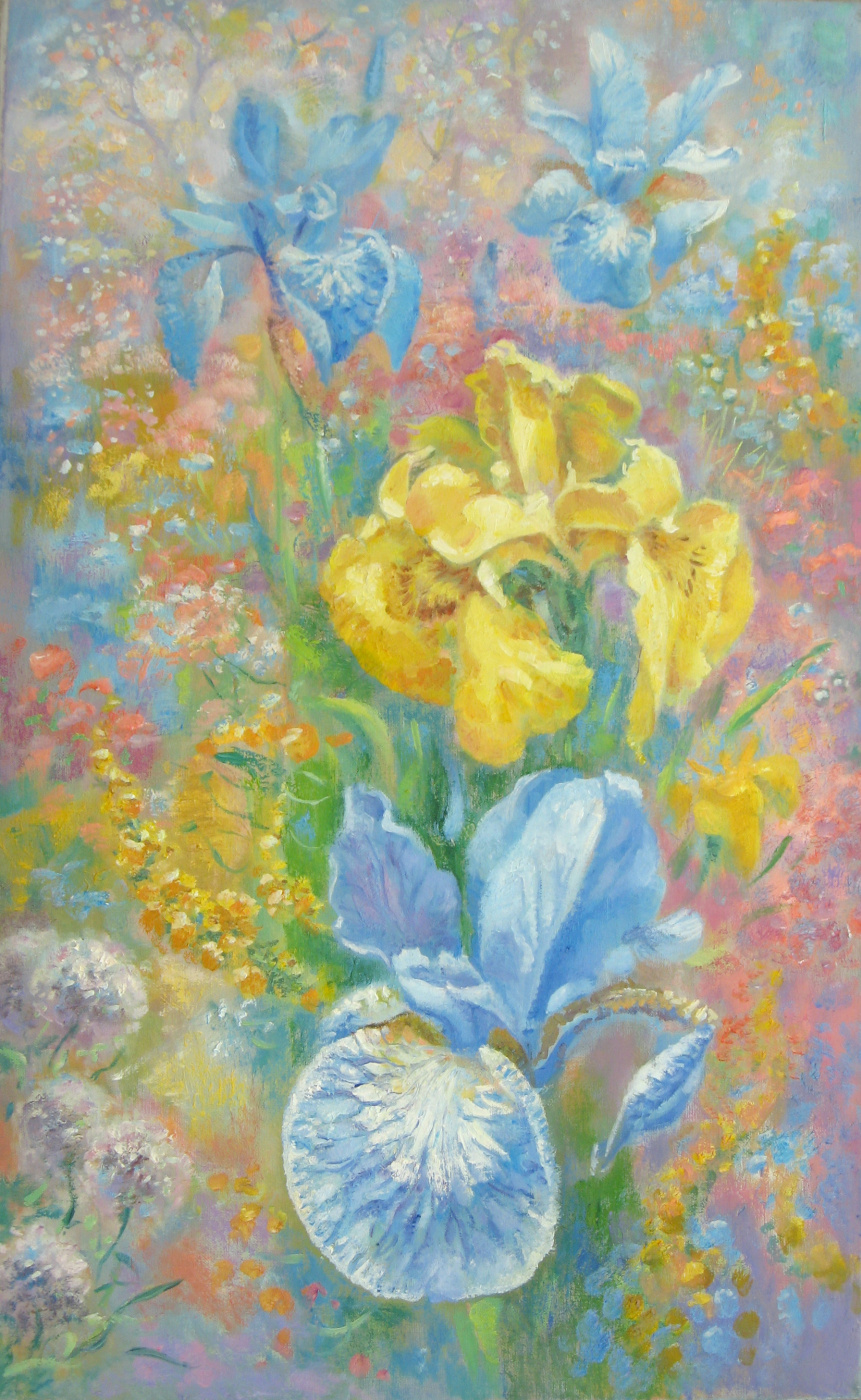 Natalya Savenkova. Irises in the garden