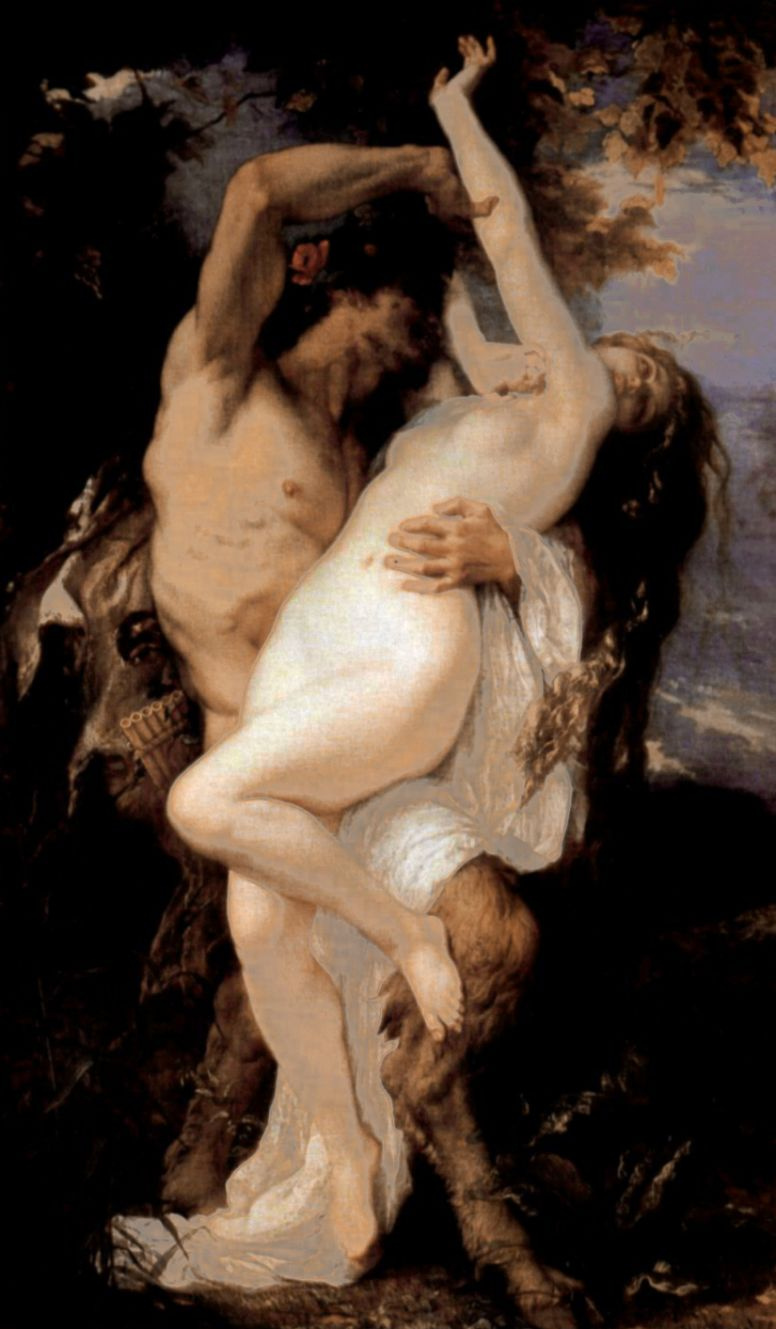 Alexandre Cabanel. Faun steals a nymph