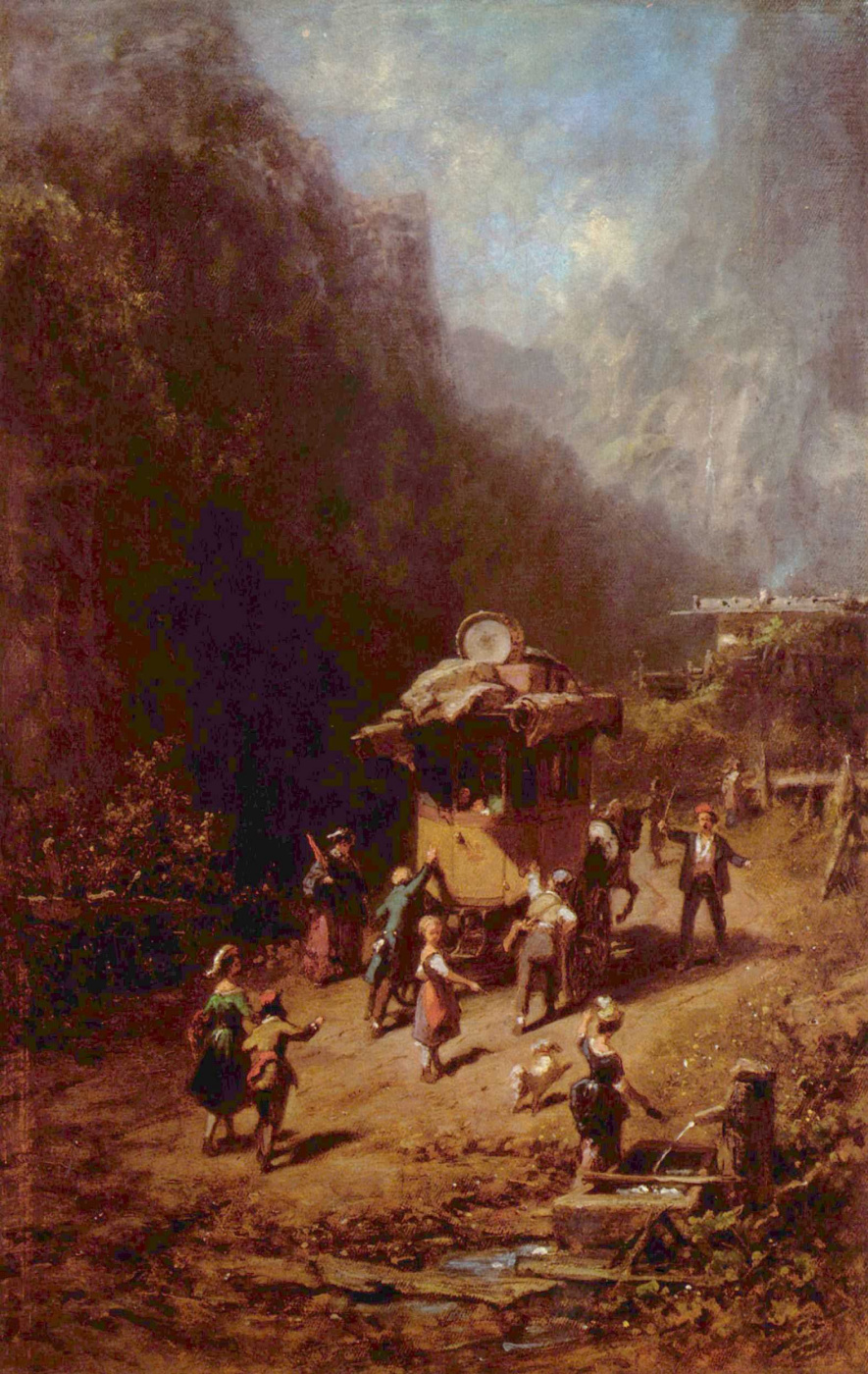 Karl Spitzweg. Stagecoach