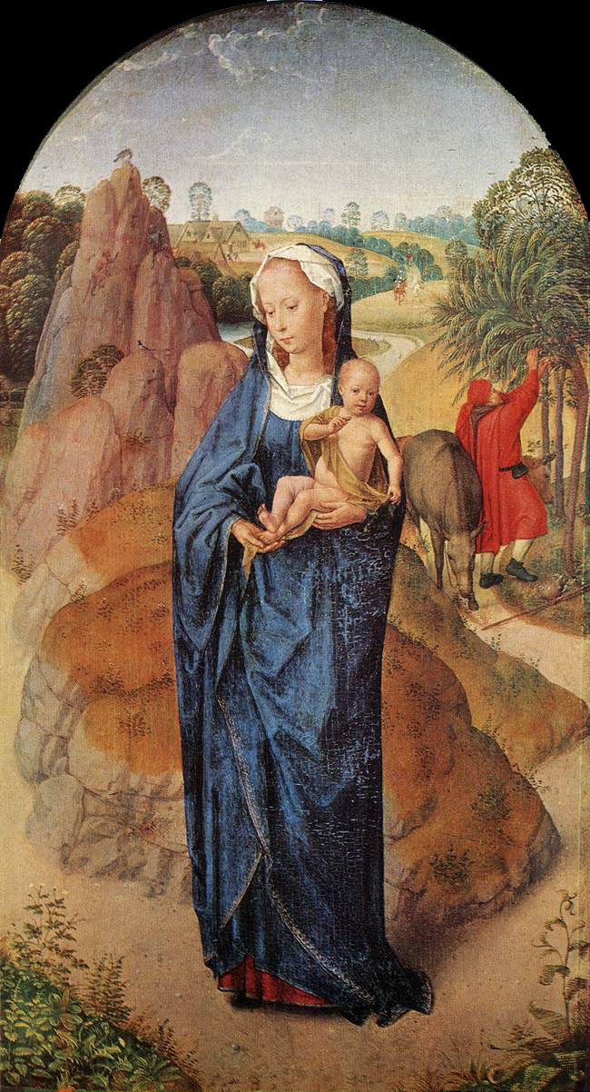 Hans Memling. The virgin and child in a landscape