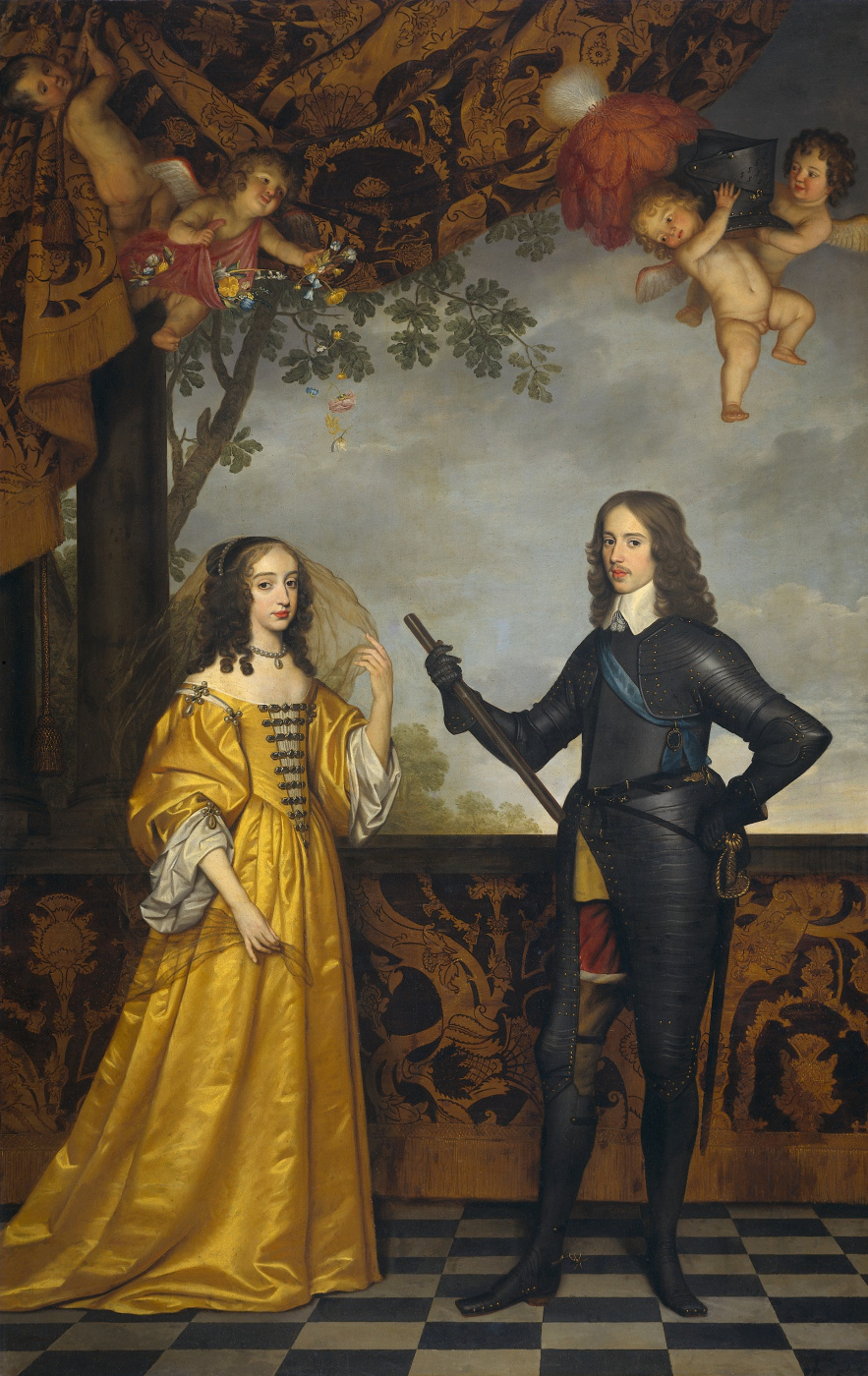 Gerrit van Honthorst. Portrait of Wilhelm II, Prince of Orange, and his wife Maria Stewart