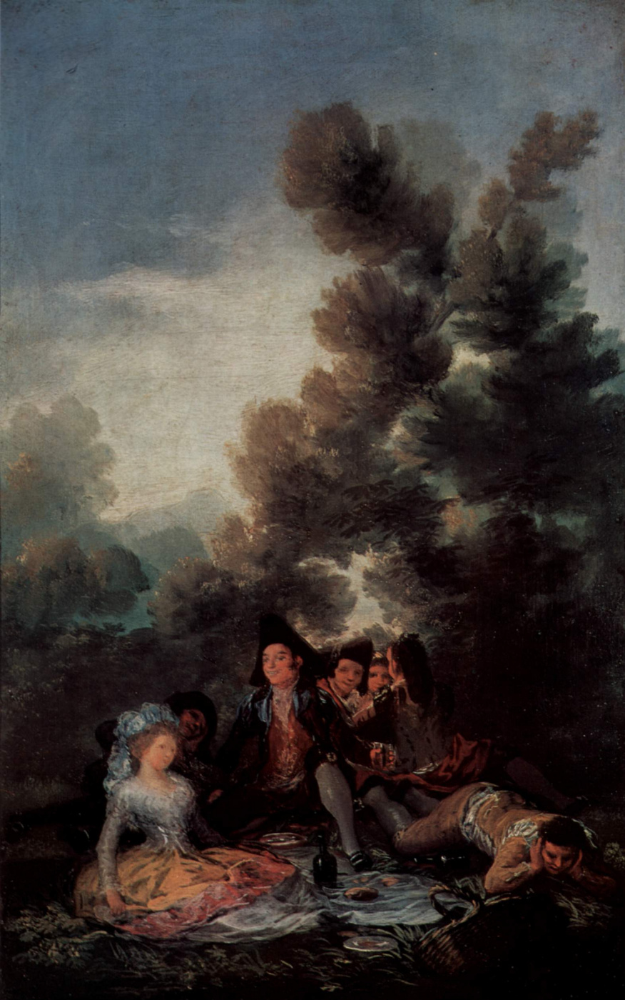 Francisco Goya. The sketches for tapestries for the Royal palaces, the Prado and the Escorial. Afternoon tea in the lap of nature