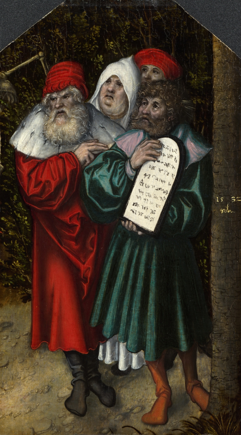 Lucas Cranach the Elder. Moses and Aaron with two prophets