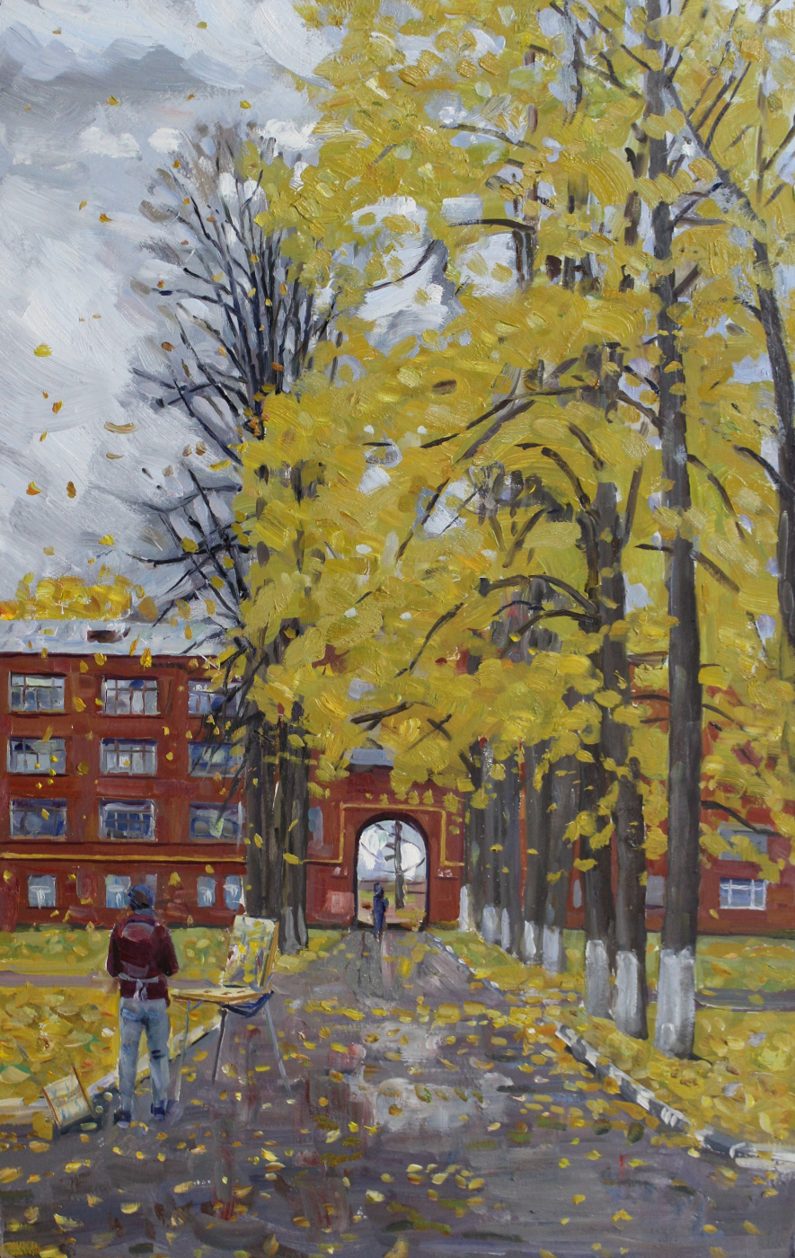 Eugene Alexandrovich Kazantsev. Autumn. Yard in Timiryazevka.