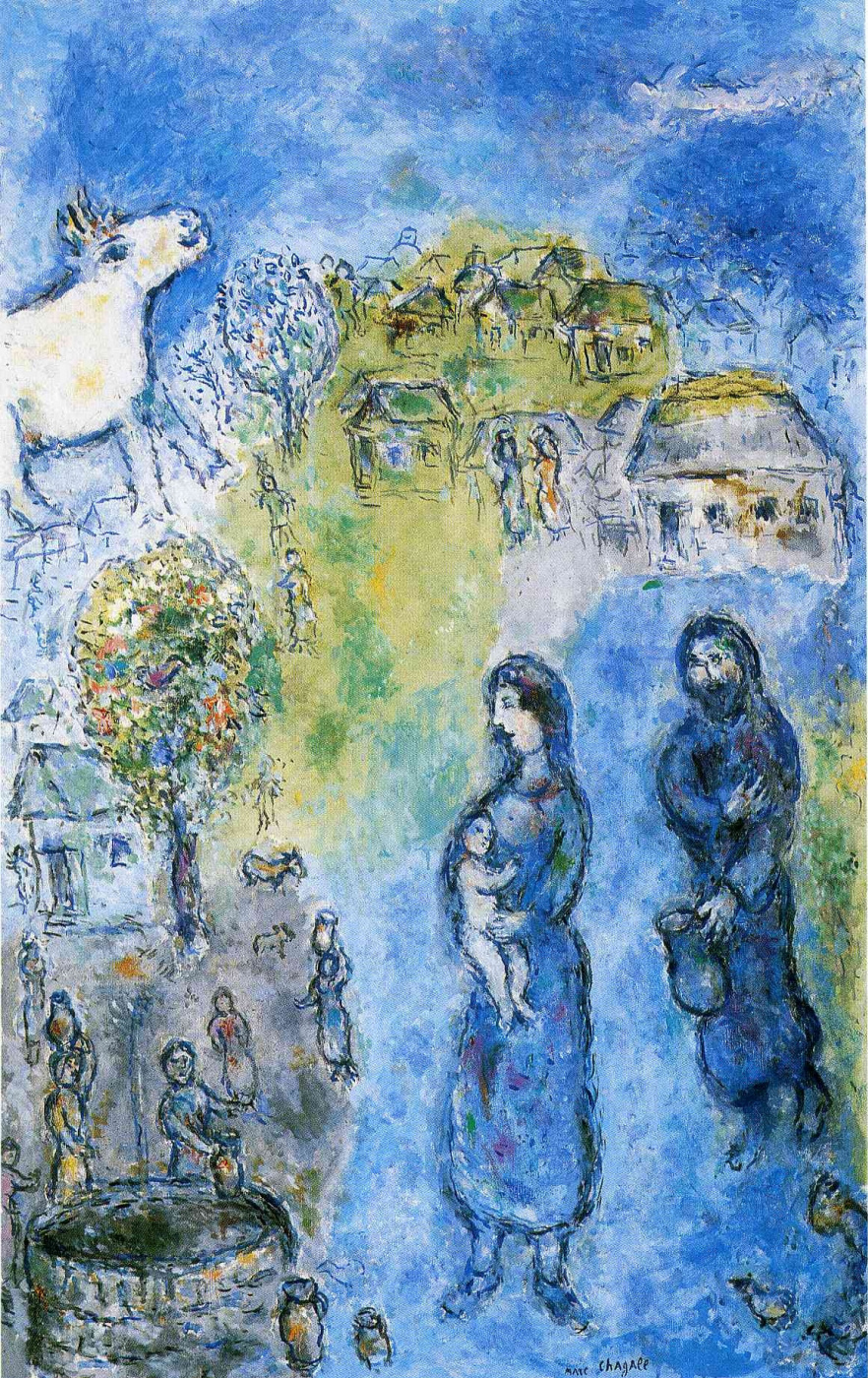 Marc Chagall. Peasants at the well