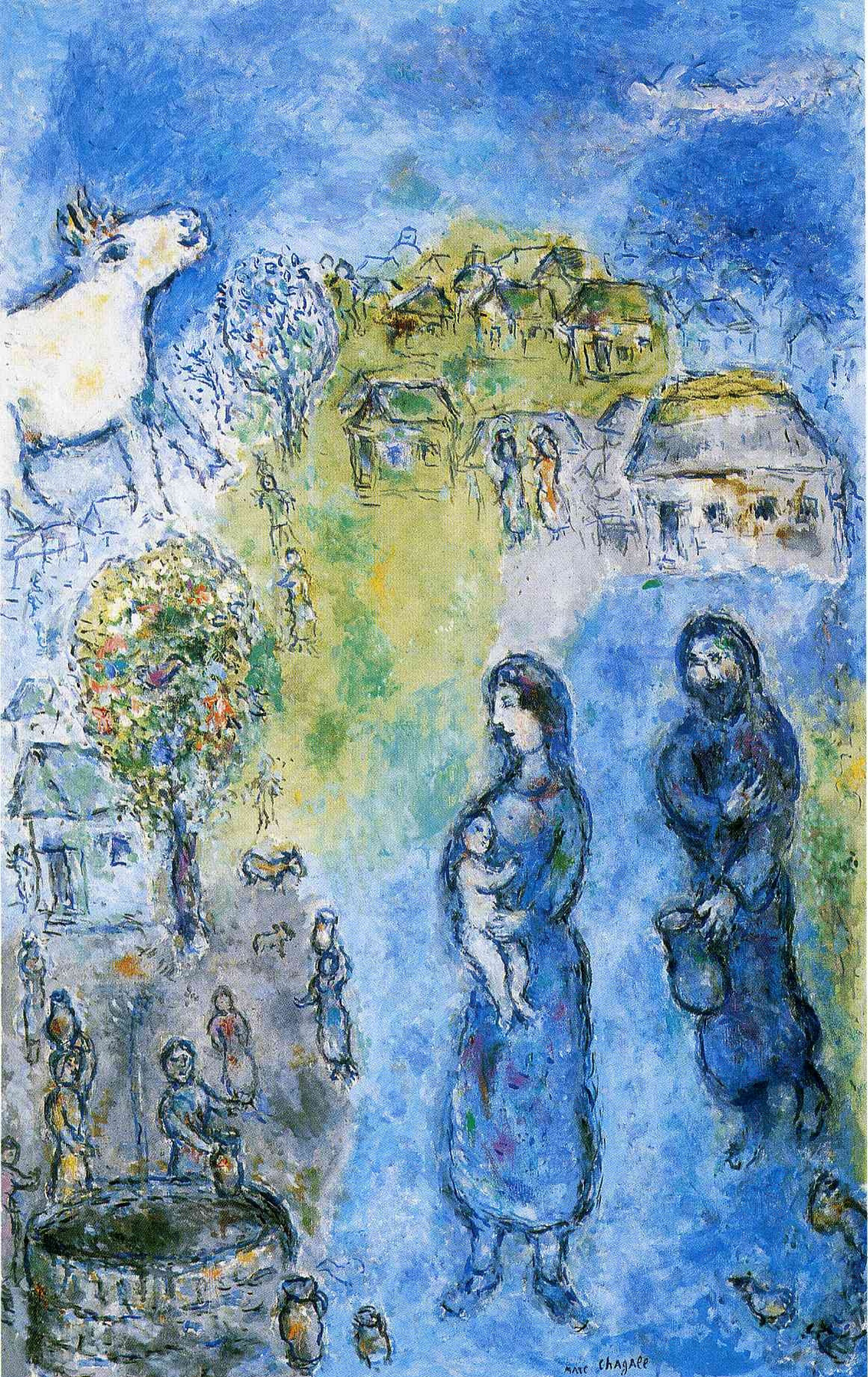 Marc Chagall Peasants at the well, 1981 : Descriptif de l'œuvre